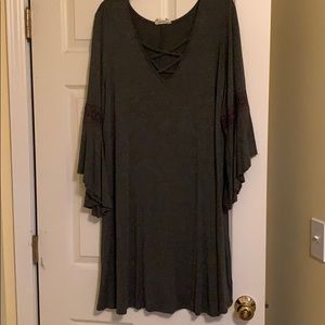 Gray Long Sleeve Dress